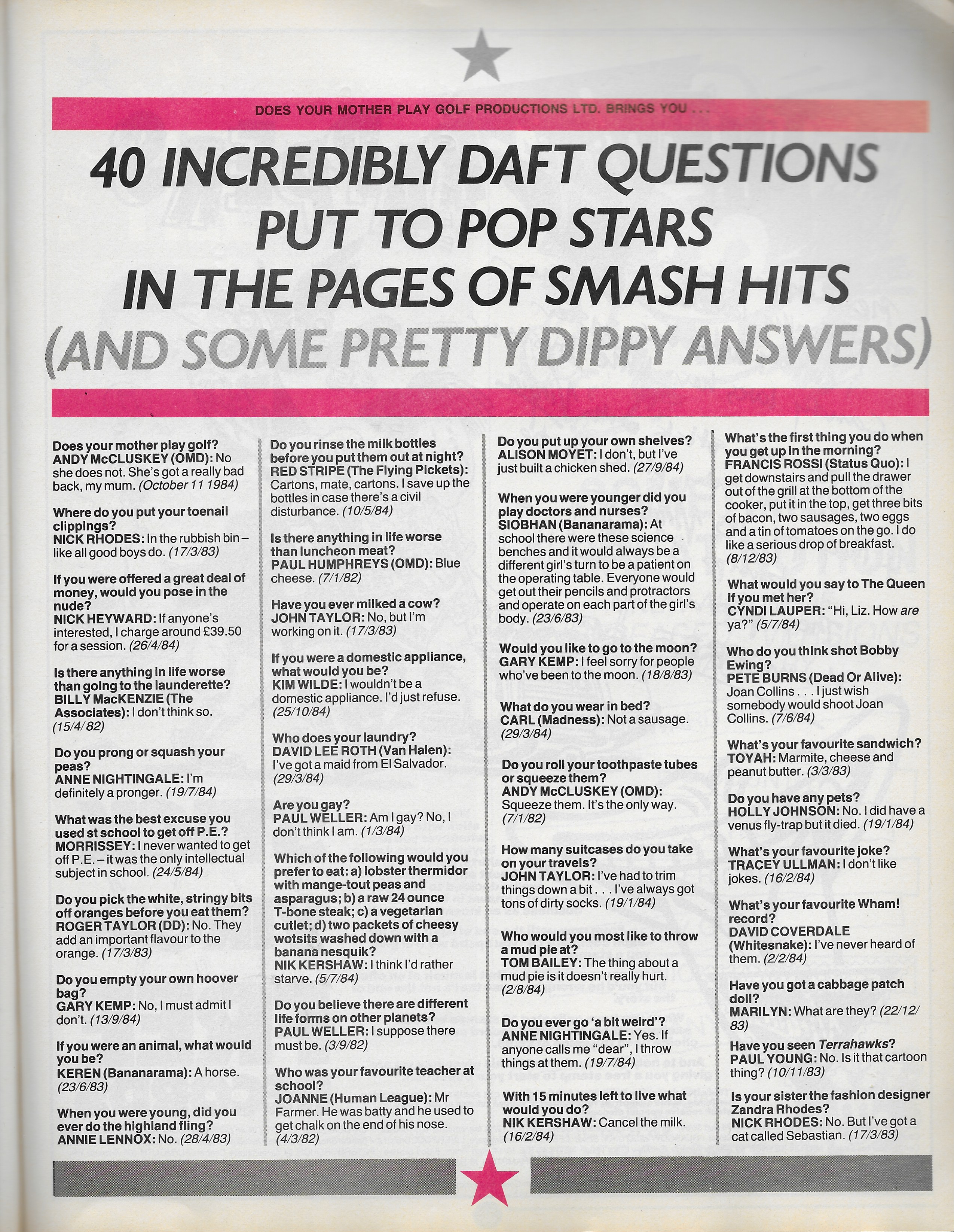 Smash hits, United Kingdom